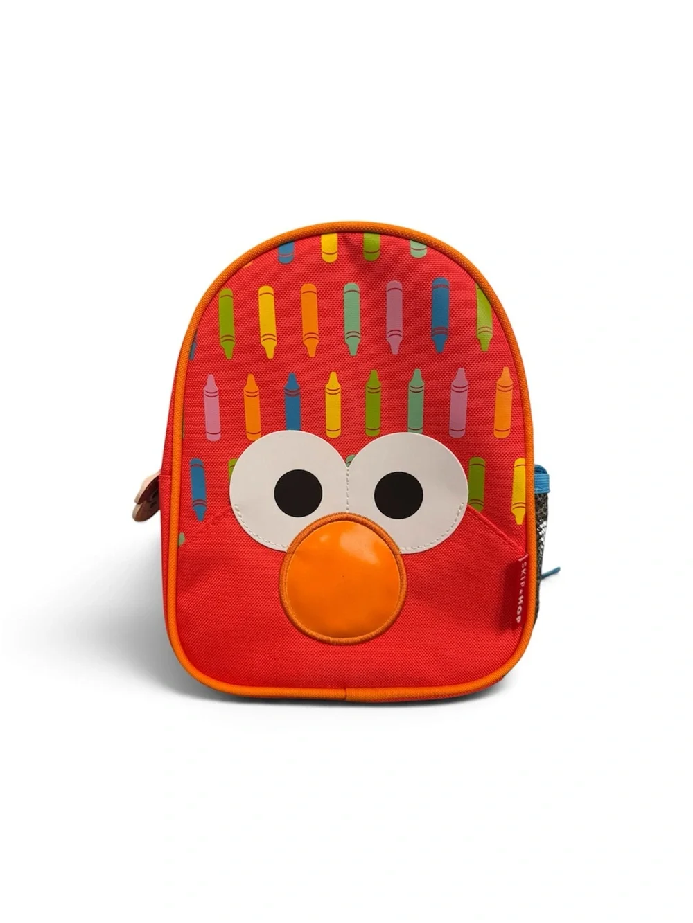 Skip Hop Red Elmo-Style Kids Backpack with Multi-Colored Crayon Print - Toddler